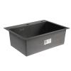 Мойка кухонная AFLORN AF96045F, врезная, S=3,0 и 0,8 мм, 60х45х20 см, сифон, графит