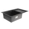 Мойка кухонная AFLORN AF97851F-L, врезная, левая, S=3,0 и 0,8 мм, 78х51х22 см, сифон, графит
