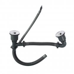 Мойка кухонная AFLORN AF97843-D, врезная, двойная, S=3,0 и 0,8 мм, 78х43х22 см, сифон, сатин 