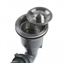 Мойка кухонная AFLORN AF97851F-L, врезная, левая, S=3,0 и 0,8 мм, 78х51х22 см, сифон, графит