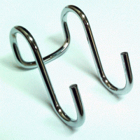 Крючок для рейлинга двойной,  хром