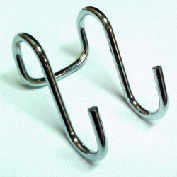 Крючок для рейлинга двойной,  хром