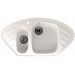 ULGRAN U-105 Угловая двухсекционная мойка с отверстием под смеситель