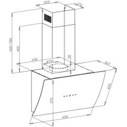 LEX PLAZA 600 WHITE   наклонная кухонная вытяжка, шт