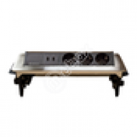 Блок розеток 47 3 секции Серый металлик полуавтоматический 2 USB, шт