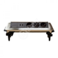 Блок розеток 47 3 секции Серый металлик полуавтоматический 2 USB, шт