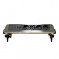 Блок розеток 47 4 секции Серый металлик полуавтоматический 2 USB, шт