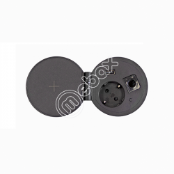 Блок розеток 51  Ø 80 мм 1 секция 2 USB с беспроводной зарядкой Серебро+черный, шт