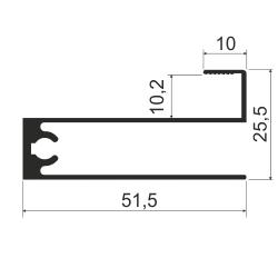 ПРОФИЛЬ ГОРИЗОНТАЛЬНЫЙ НИЖНИЙ MS 225
